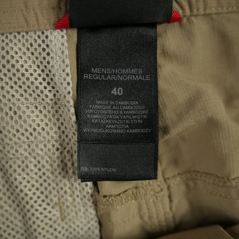 The North Face Cargo Shorts Mens Size 41 Beige Nylon Ripstop‎ Hiking Outdoor Zip
